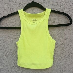 wild fable Neon Lime Ribbed Crop Tank
